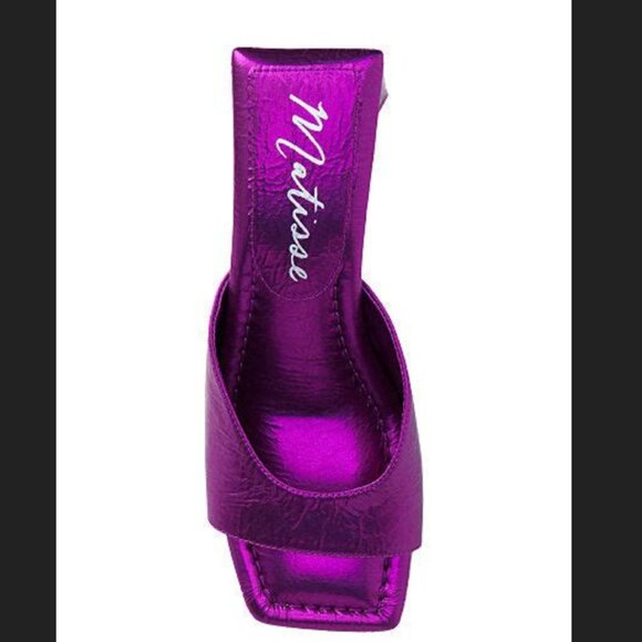 LIKE NEW! Matisse Regan Slide Sandal --Metallic Purple Block Heel -- Size 10 - Picture 3 of 9